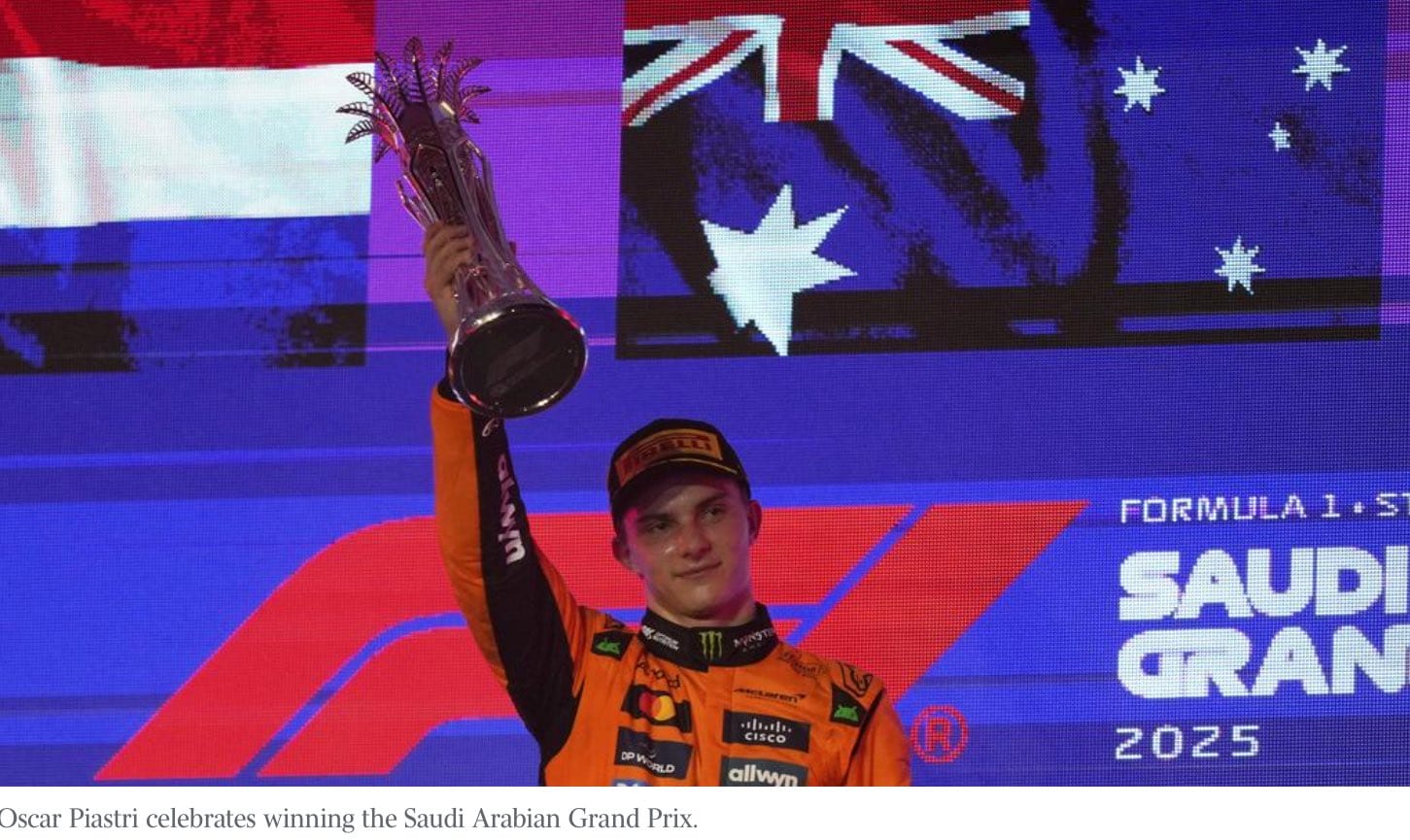 Oscar Piastri Triumphs Over Max Verstappen in Formula 1 Saudi Arabian Grand Prix Showdown