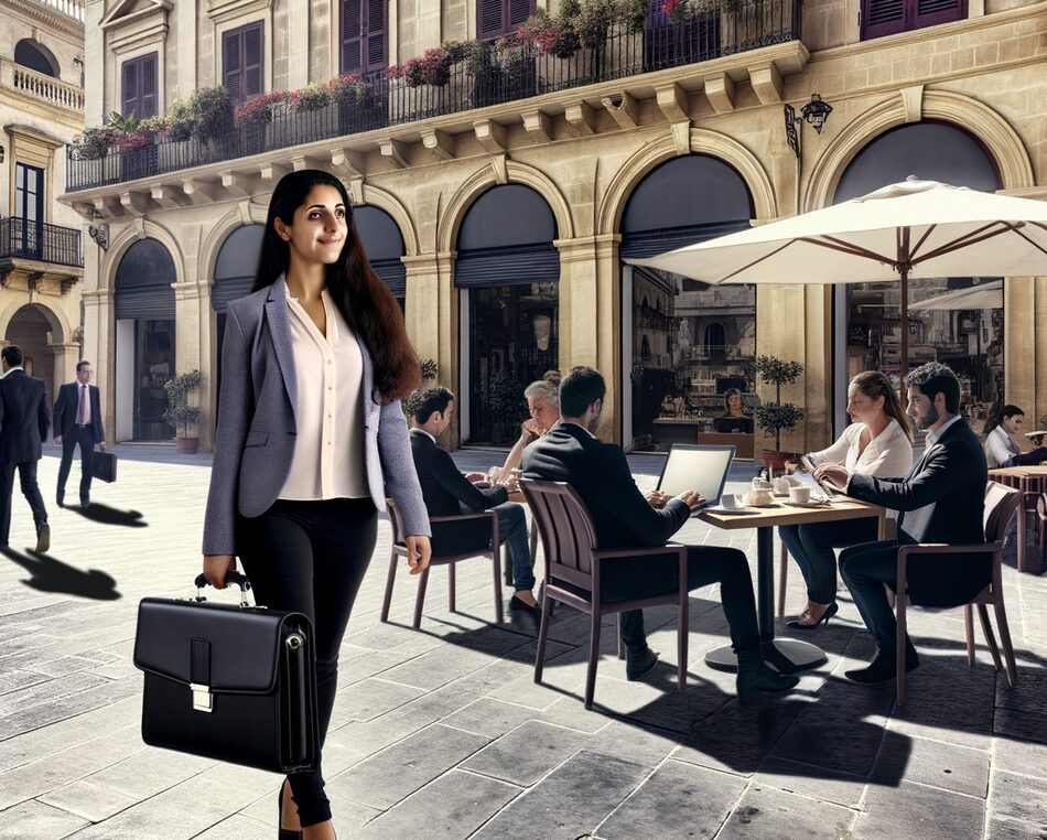 Centro urbano di Latina e attività imprenditoriali Imprenditore nel centro di Latina, tra architetture storiche e attività commerciali – Luxembourg