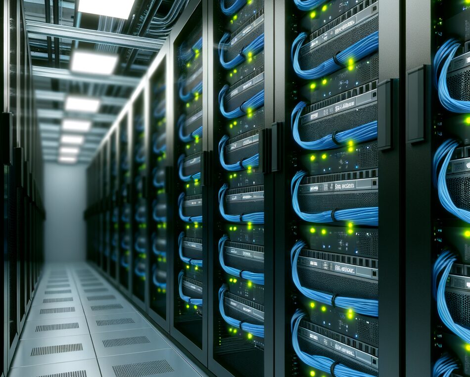 Modern server room in Luxembourg with secure digital infrastructure