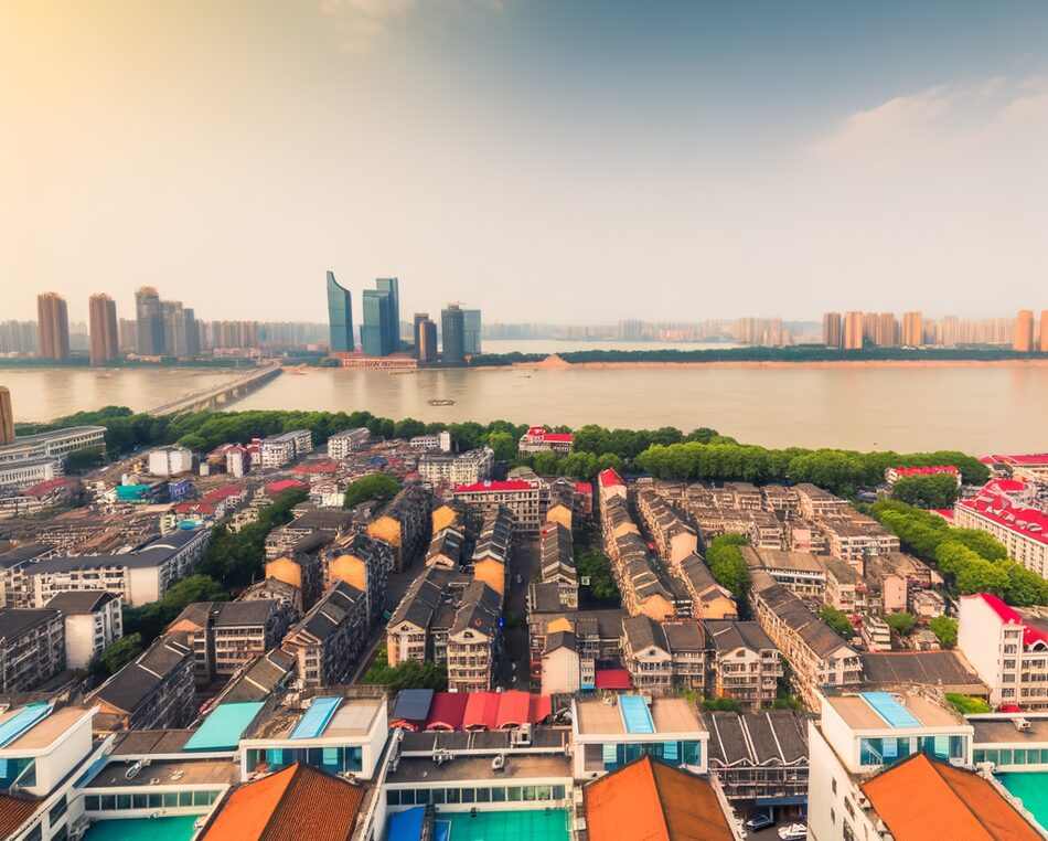 Modern commercial buildings in Changsha, China — hub for international business registration