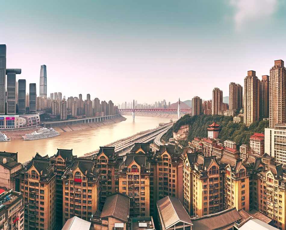 Chongqing foreign direct investment opportunities — China Modern commercial buildings in Chongqing, China — hub for international business registration