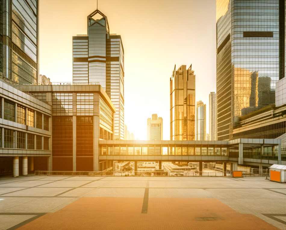 Urban skyline and business center in Hong Kong, China — growing destination for global investors