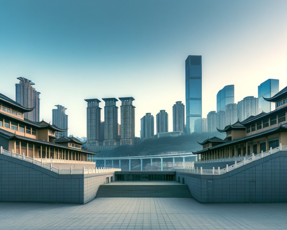 Modern commercial buildings in Chongqing, China — hub for international business registration
