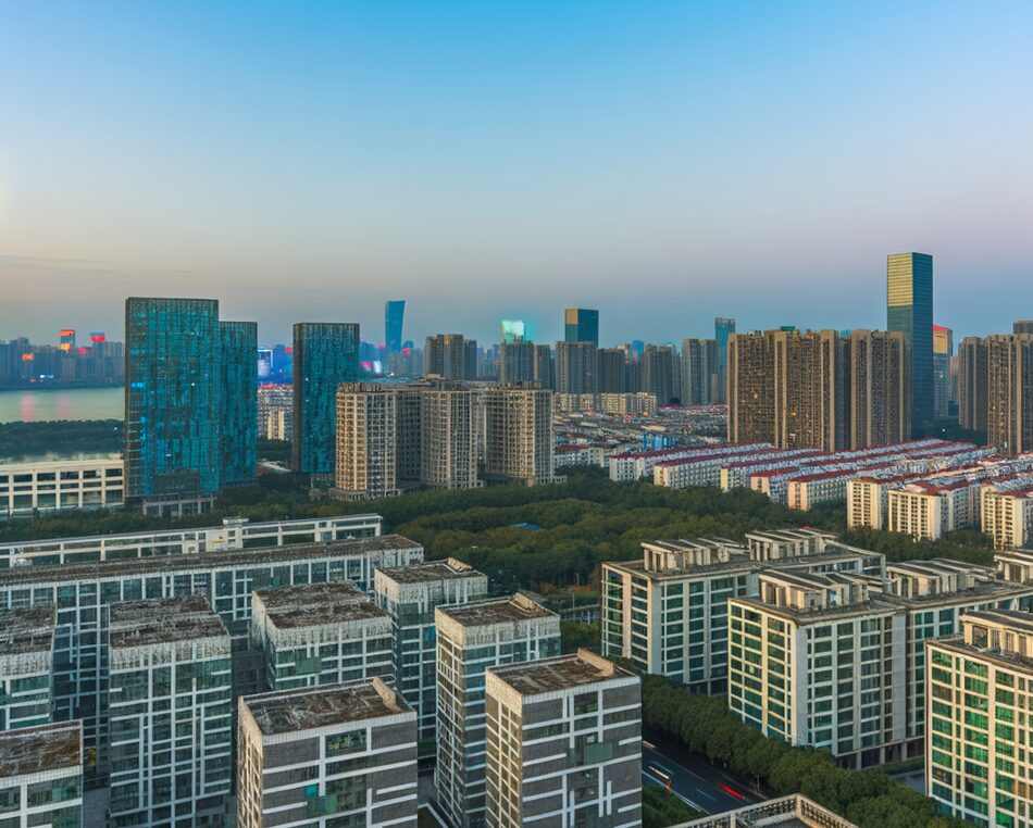 Hangzhou business formation & company registration — China Aerial view of Hangzhou business district skyline, China — investment destination for foreign companies