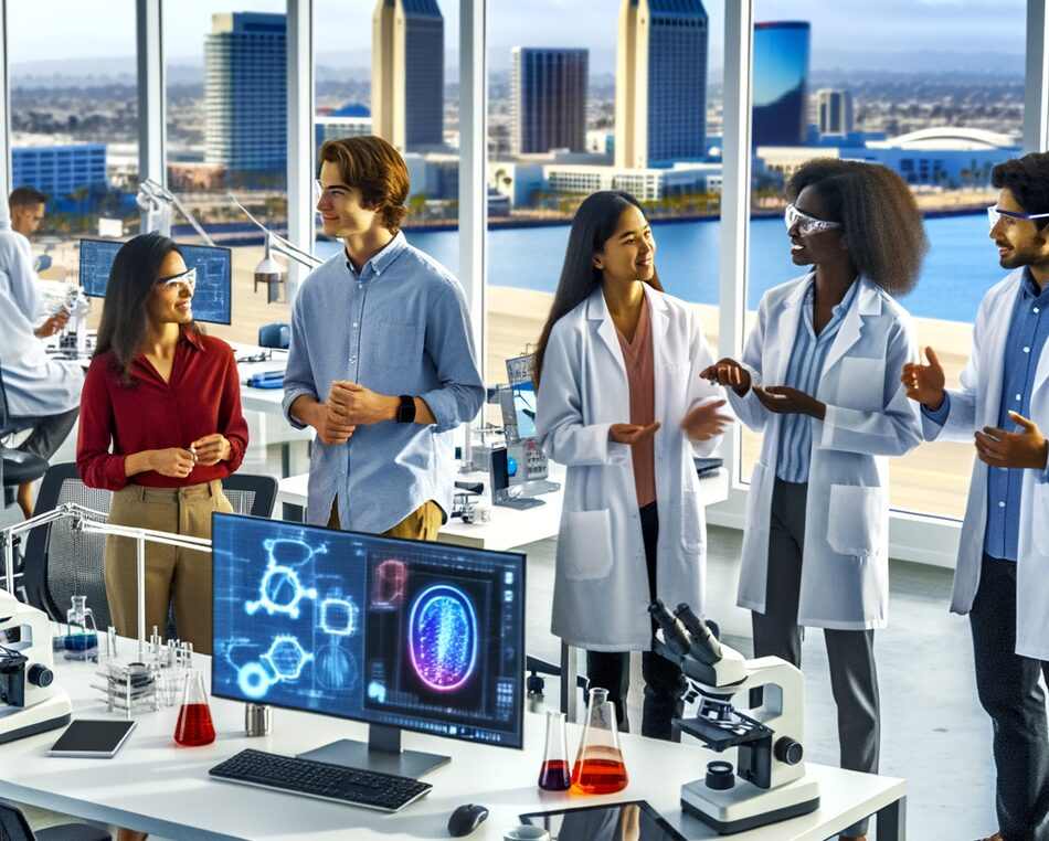 San Diego HealthTech startup team collaborating on biosensor and digital health platform