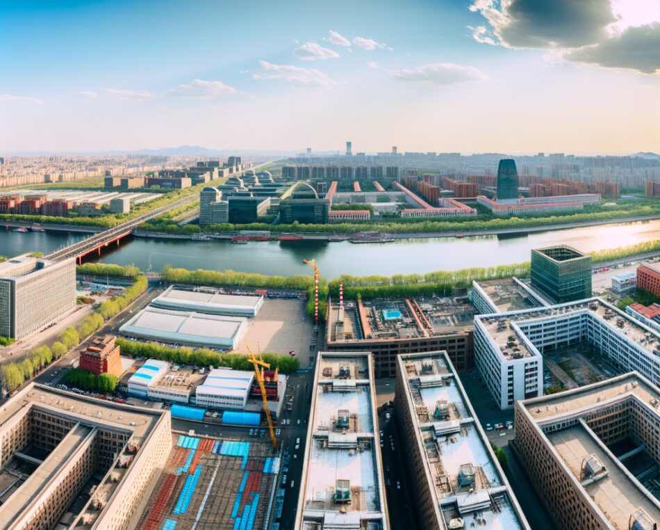 Aerial view of Beijing business district skyline, China — investment destination for foreign companies