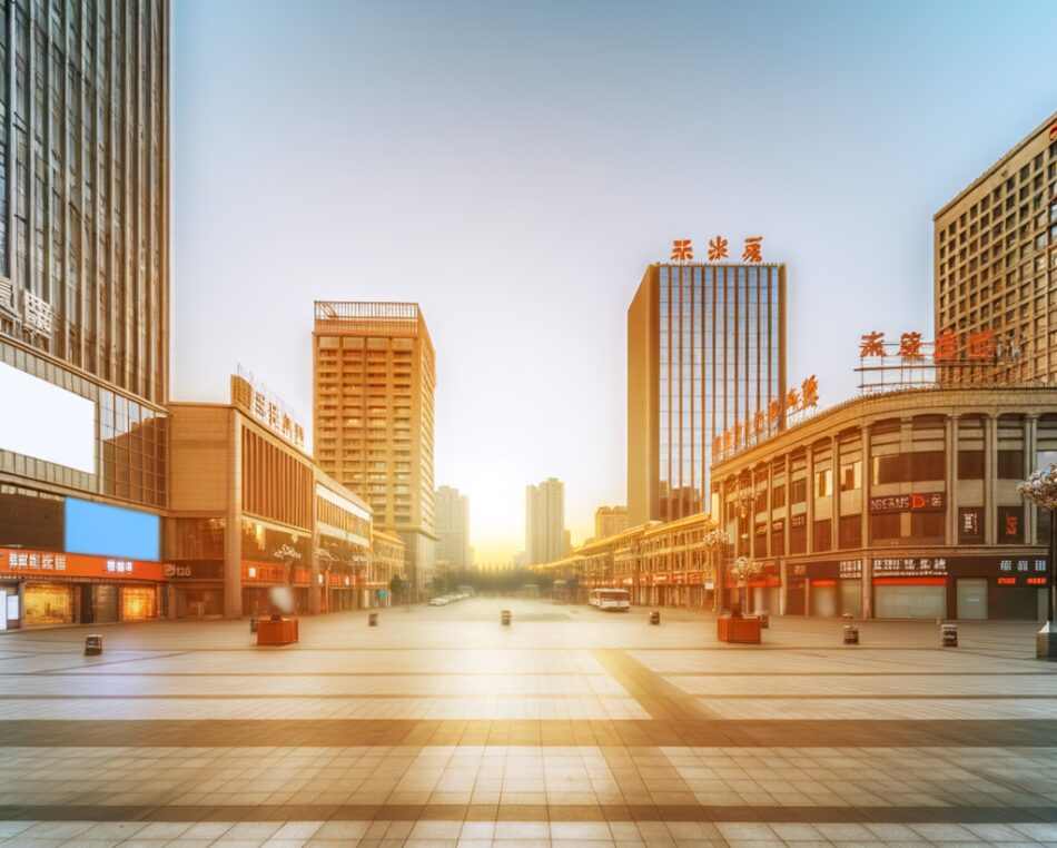 Aerial view of Xi'an business district skyline, China — investment destination for foreign companies