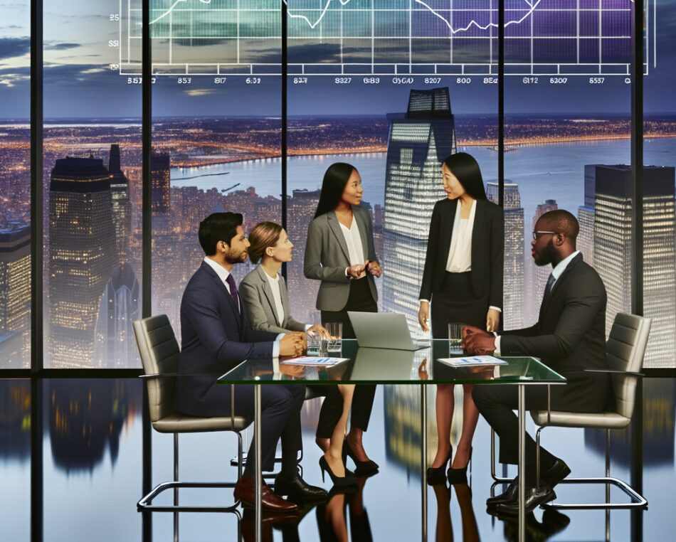 Jersey Private Fund Managers in a Modern Office Jersey fund managers collaborating in a modern office